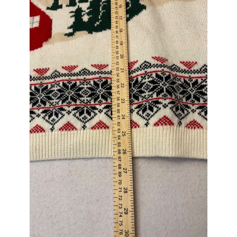 Talbots Plus Women 2X Sweater Navy Winter Mountain Cabin Fair Isle Puffed Sleeve - Picture 6 of 8